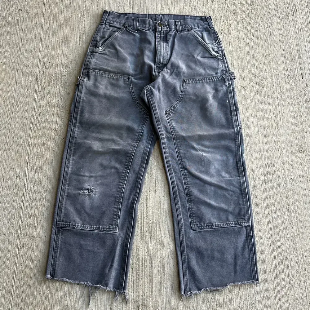 Carhartt B136 GVL gray double knee work wear carpenter pants